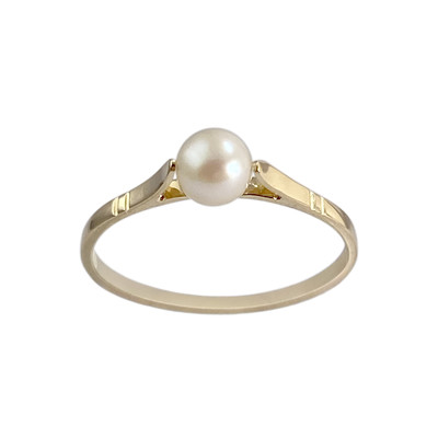 Bague d'occasion or 750 jaune perle de culture