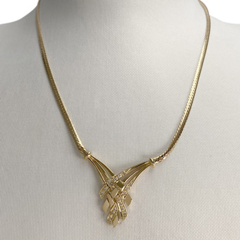 Collier d'occasion or 750 jaune maille anglaise diamants