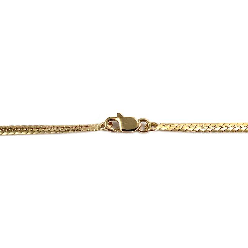 Collier d'occasion or 750 jaune maille anglaise diamants - vue 3