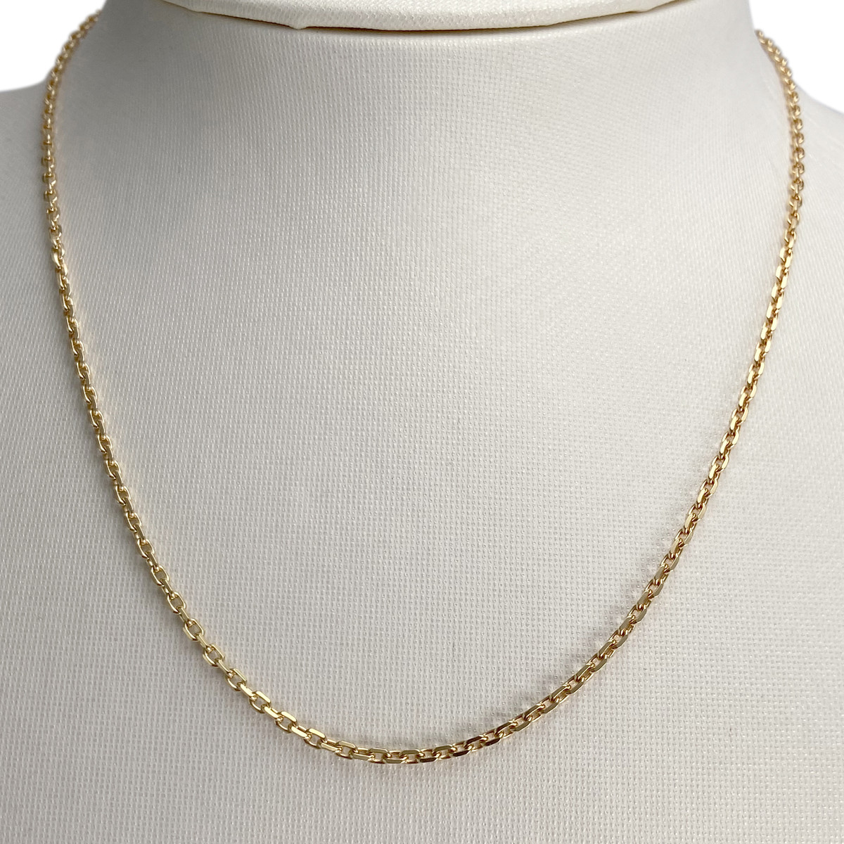 Secondhand 750 yellow gold chain with forçat link - view 2