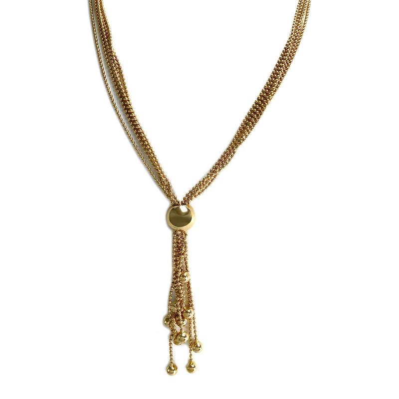 Tweedehands ketting van 750 geelgoud met bolletjesketting - afbeelding 1