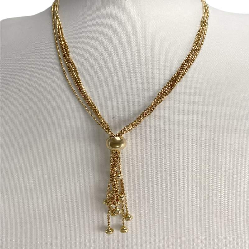 Tweedehands ketting van 750 geelgoud met bolletjesketting - afbeelding 2