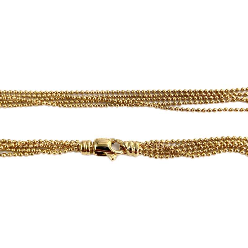 Tweedehands ketting van 750 geelgoud met bolletjesketting - afbeelding 3