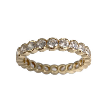 Bague d'occasion or 750 jaune zirconias