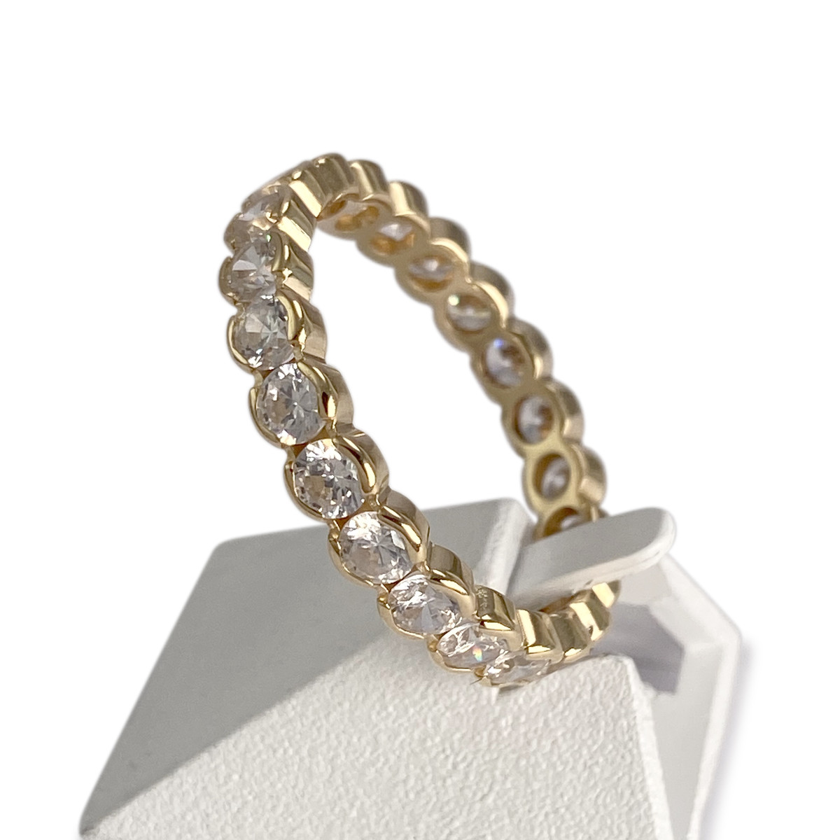 Bague d'occasion or 750 jaune zirconias - vue 2