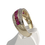 Bague d'occasion 2 ors 375 diamants rubis - vue 2