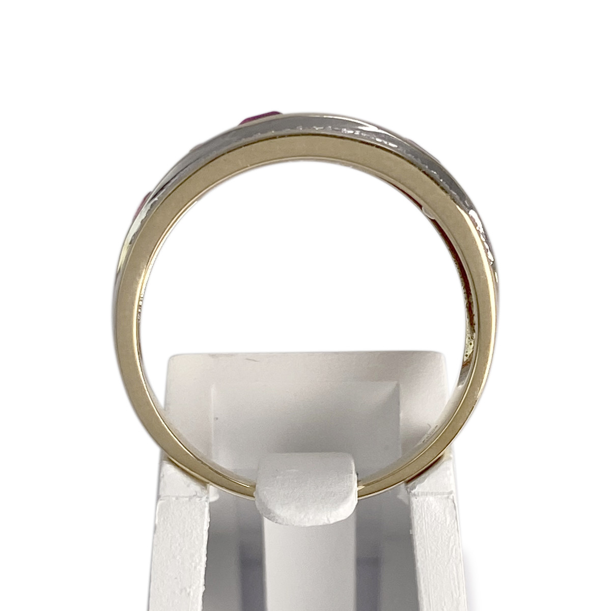 Bague d'occasion 2 ors 375 diamants rubis - vue 3