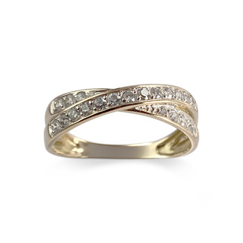 Bague d'occasion or 375 jaune zirconias