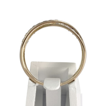 Bague d'occasion or 375 jaune zirconias