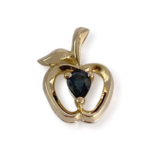 Pendentif d'occasion or 750 jaune pomme saphir