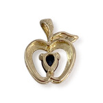 Pre-owned 14K yellow gold pendant with sapphire - view 2
