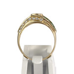 Bague d'occasion or 750 jaune diamants émeraudes - vue 3