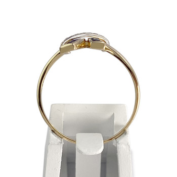 Bague d'occasion  or 750 2 tons diamants saphirs