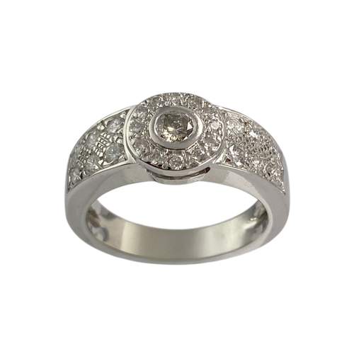 Bague d'occasion or 750 blanc diamants