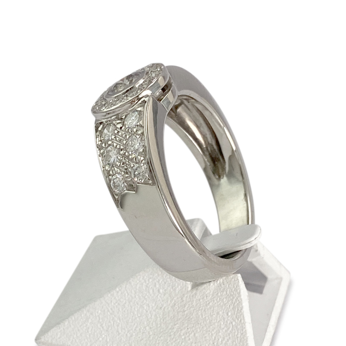 Bague d'occasion or 750 blanc diamants - vue 2