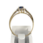 Bague d'occasion or 750 jaune diamants saphirs - vue 3