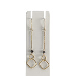 Pre-owned 14K yellow gold earrings with synthetic stones - view 1