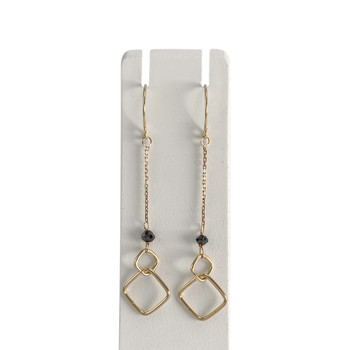 Boucles d'oreilles d'occasion or 750 jaune pierre synthetique