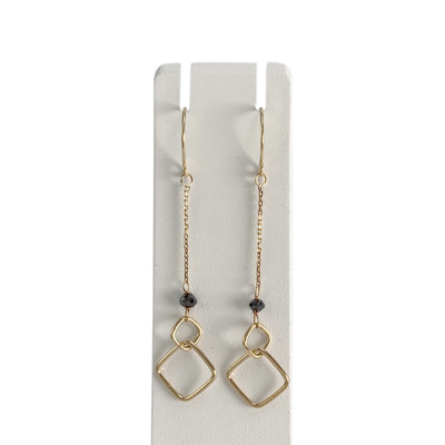 Boucles d'oreilles d'occasion or 750 jaune pierre synthetique