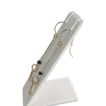 Boucles d'oreilles d'occasion or 750 jaune pierre synthetique