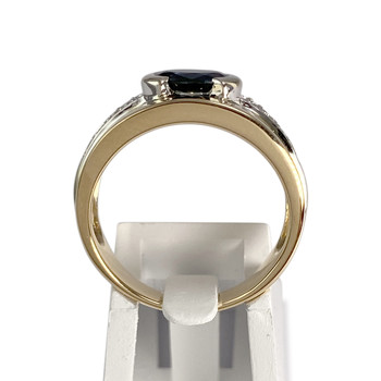 Bague d'occasion 2 ors 750 saphir diamants