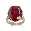 Bague d'occasion or 750 jaune rubis synthetique - vue V1