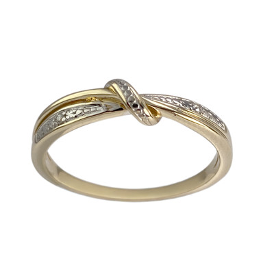 Bague d'occasion  or 750 2 tons diamants - vue 1