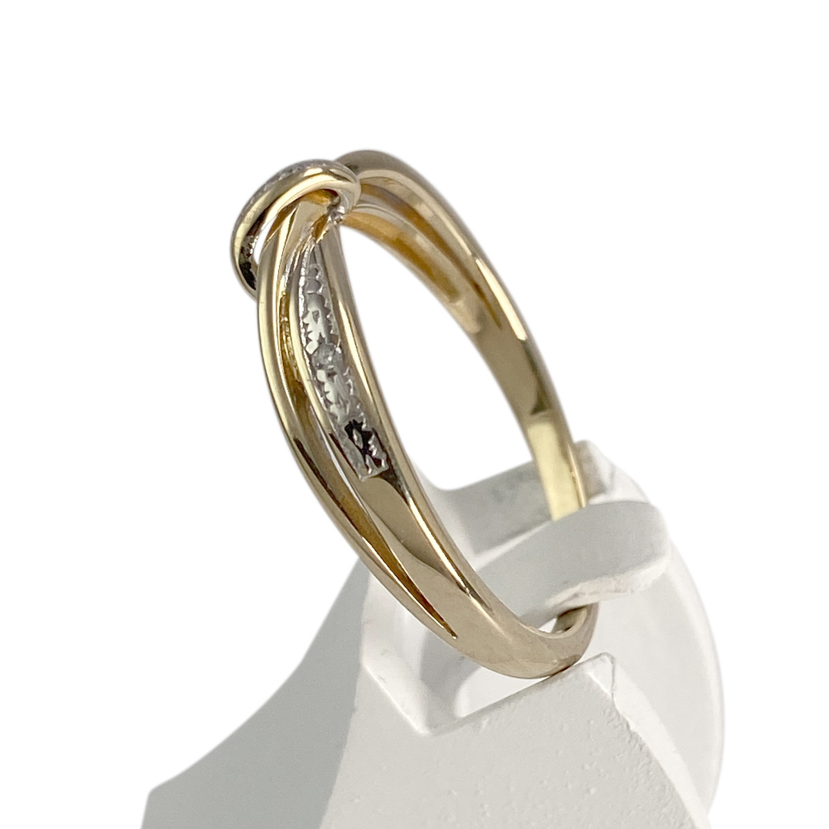 Bague d'occasion  or 750 2 tons diamants - vue 2