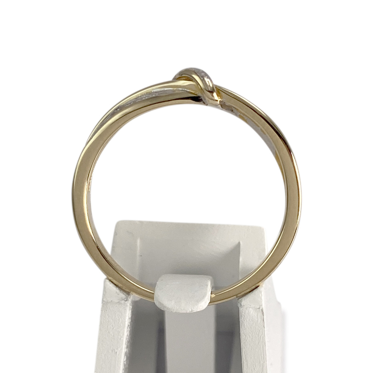 Bague d'occasion  or 750 2 tons diamants - vue 3