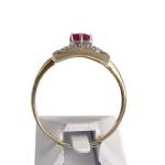 Bague d'occasion  or 750 2 tons diamants rubis - vue 3