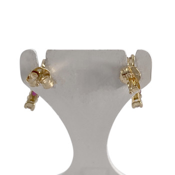 Boucles d'oreilles d'occasion or 750 jaunezirconias rubis