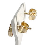 Boucles d'oreilles d'occasion or 750 2 tons diamants - vue 2