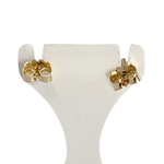 Boucles d'oreilles d'occasion or 750 2 tons diamants - vue 3