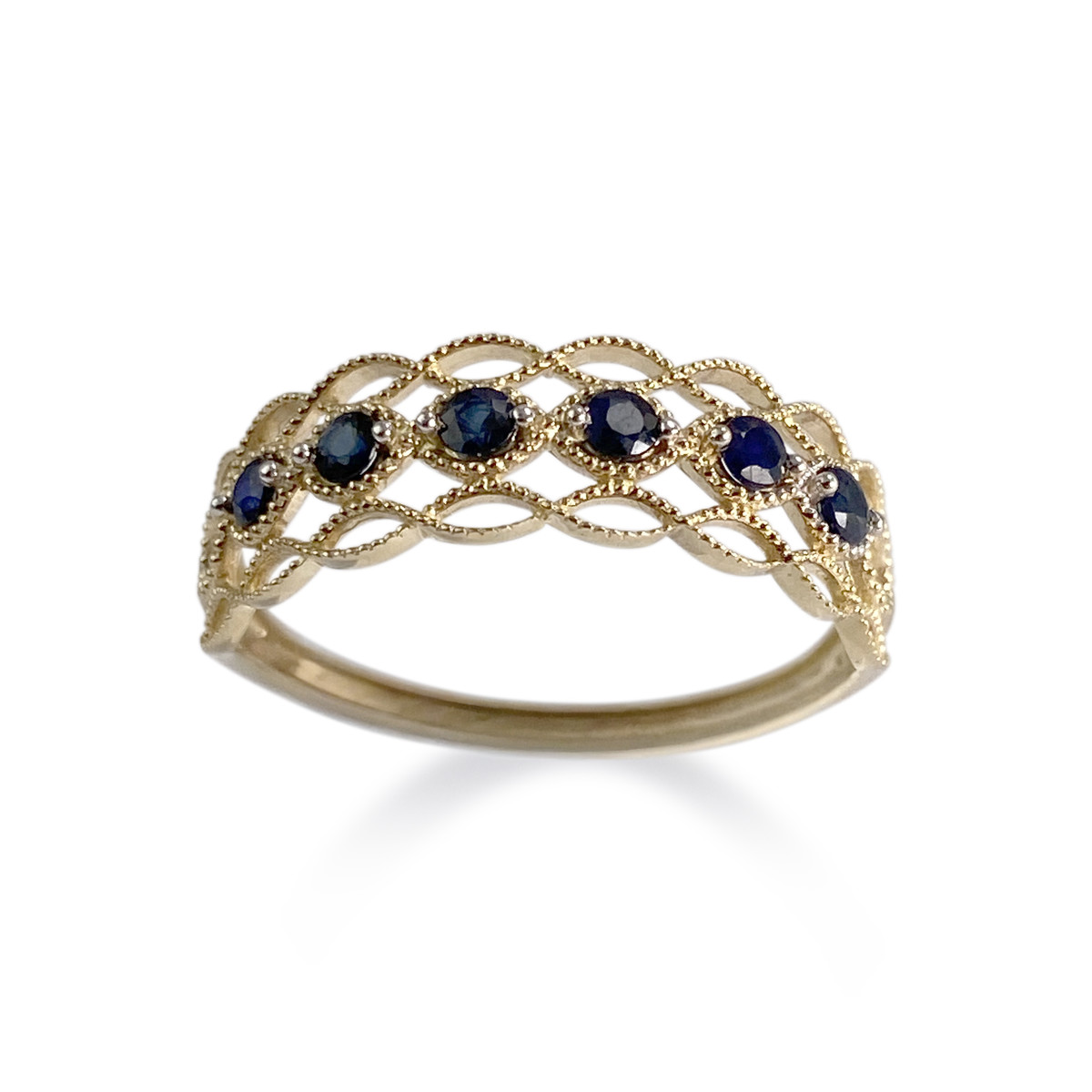 Bague d'occasion or 375 jaune saphirs