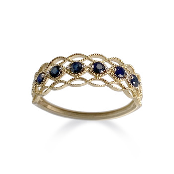 Bague d'occasion or 375 jaune saphirs