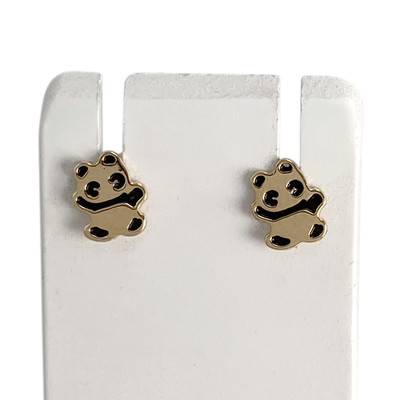 Boucles d'oreilles d'occasion or 750 jaune panda - vue 1