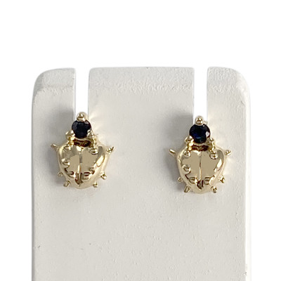 Boucles d'oreilles d'occasion or 750 jaune saphirs - vue 1