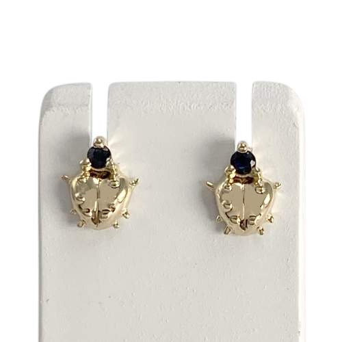 Boucles d'oreilles d'occasion or 750 jaune saphirs