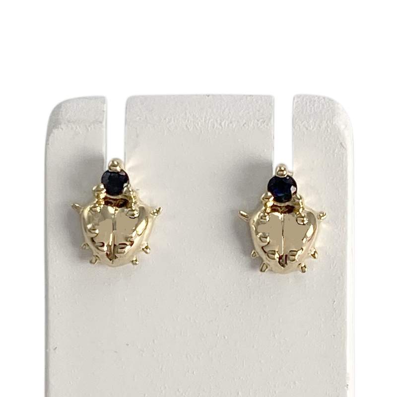 Boucles d'oreilles d'occasion or 750 jaune saphirs - vue 1