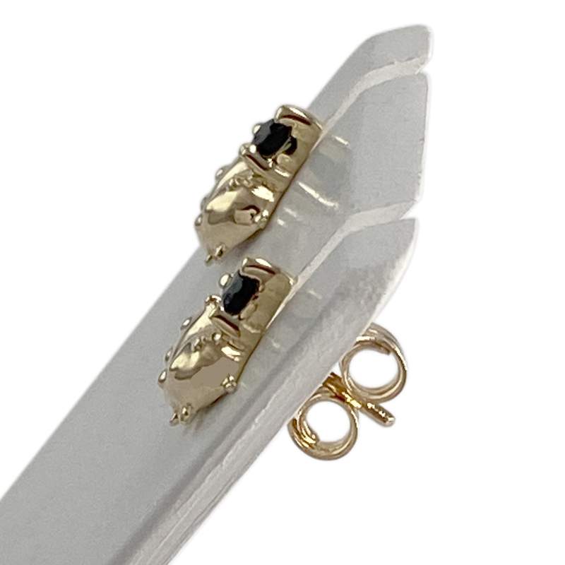 Boucles d'oreilles d'occasion or 750 jaune saphirs - vue 2