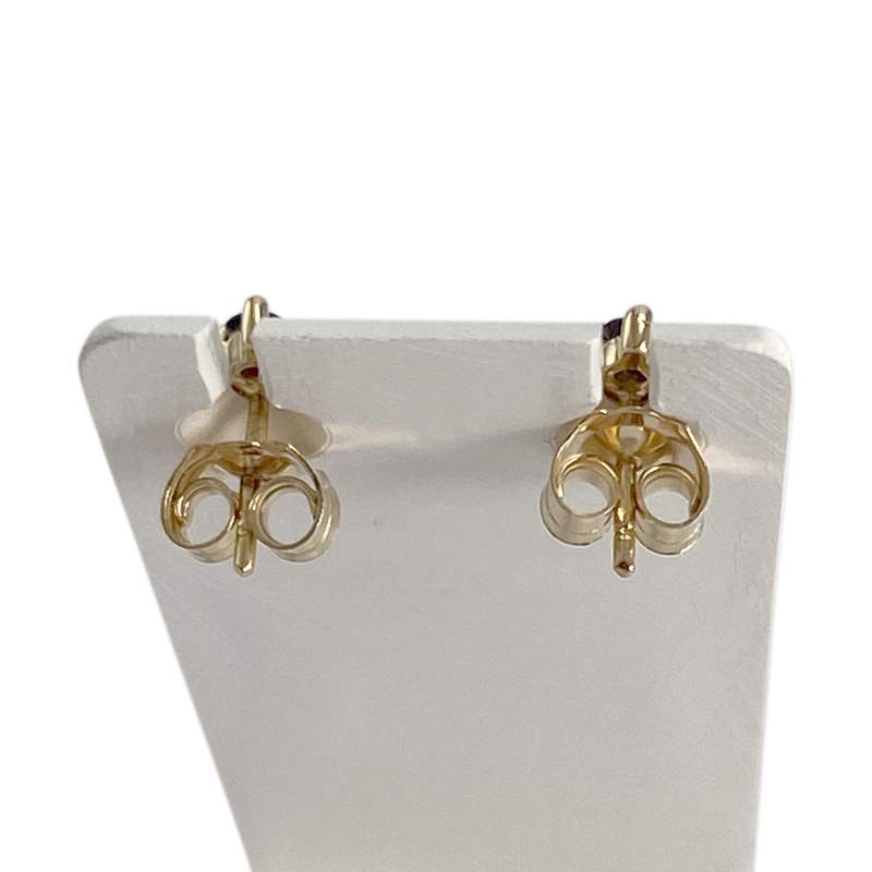 Boucles d'oreilles d'occasion or 750 jaune saphirs - vue 3