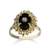 Bague d'occasion or 750 jaune diamant onyx - vue V1