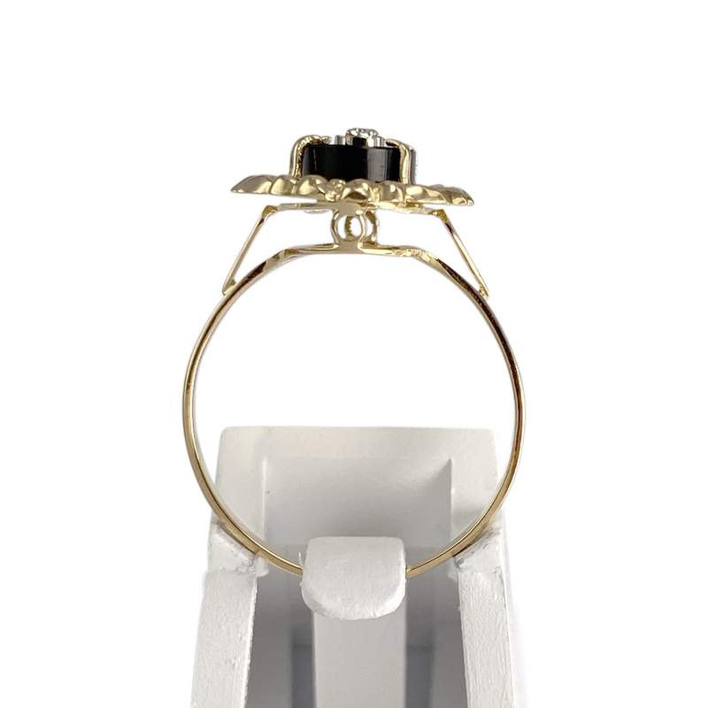 Bague d'occasion or 750 jaune diamant onyx - vue 3