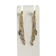 Boucles d'oreilles d'occasion or 750 jaune zirconias