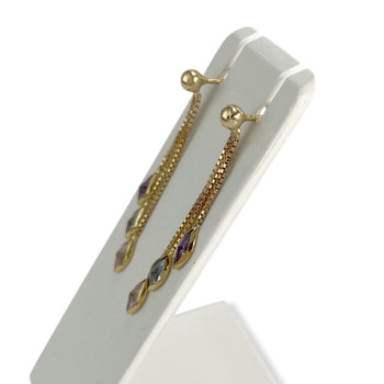 Tweedehands oorbellen van 750 geelgoud met zirkonia's