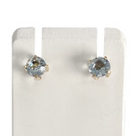 Boucles d'oreilles d'occasion or 750 jaune aigue marine - vue 1