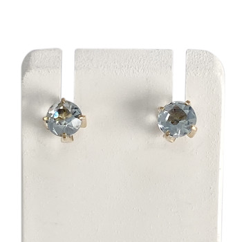 Boucles d'oreilles d'occasion or 750 jaune aigue marine
