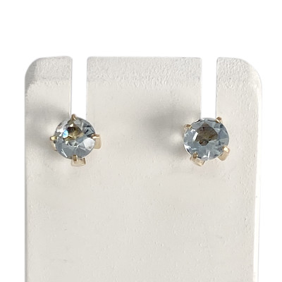 Boucles d'oreilles d'occasion or 750 jaune aigue marine - vue 1