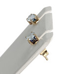 Boucles d'oreilles d'occasion or 750 jaune aigue marine - vue 2