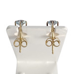 Boucles d'oreilles d'occasion or 750 jaune aigue marine - vue 3